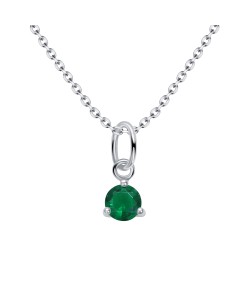 May Birthstone Silver Necklace SPE-5714